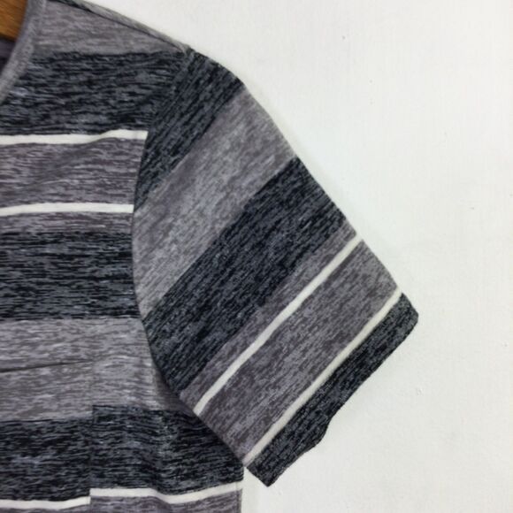 Christopher & Banks Womens V-Neck T-Shirt Short Sleeves Striped Gray Size PS - Picture 9 of 16